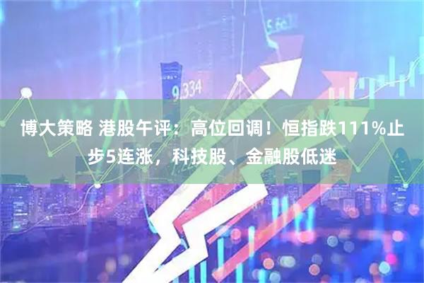 博大策略 港股午评:高位回调!恒指跌111%止步5连涨,科技股、金融股低迷